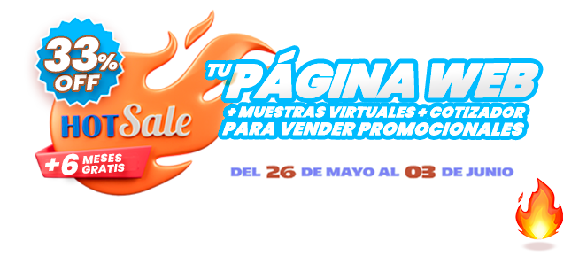 Promoción única para vender articulos promocionales con tu propia Página Web